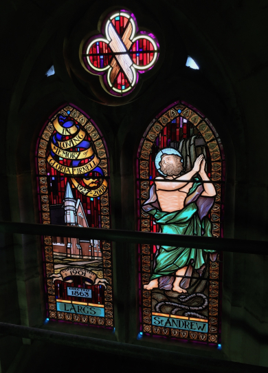 St Andrew's at Largs with St Andrew and his cross